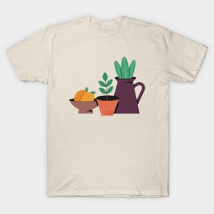 Minimal Plants With Pots Still Life T-Shirt